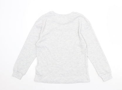 Marks and Spencer Boys Grey Cotton Pullover Sweatshirt Size 9-10 Years Pullover