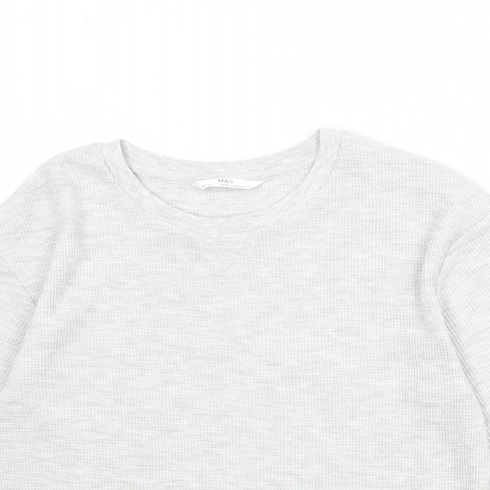Marks and Spencer Boys Grey Cotton Pullover Sweatshirt Size 9-10 Years Pullover