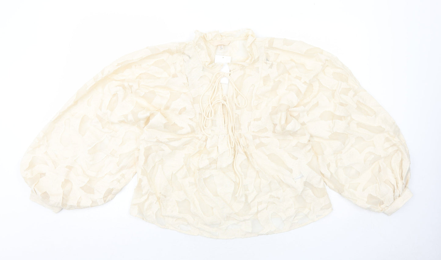 Womens UK Size S H&M Ivory Basic Blouse