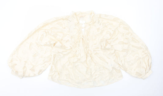 Womens UK Size S H&M Ivory Basic Blouse