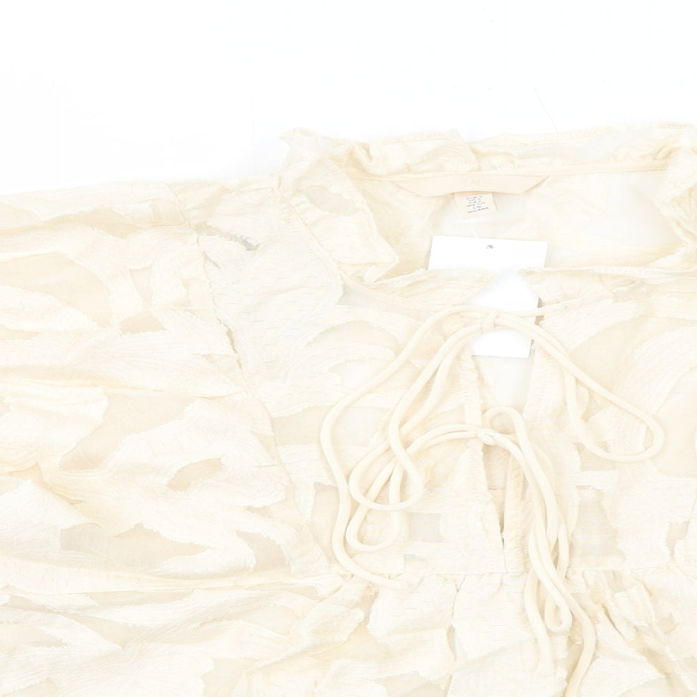 Womens UK Size S H&M Ivory Basic Blouse