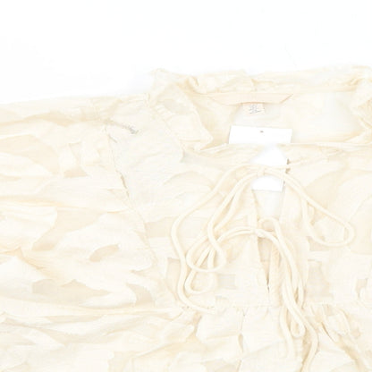 Womens UK Size S H&M Ivory Basic Blouse