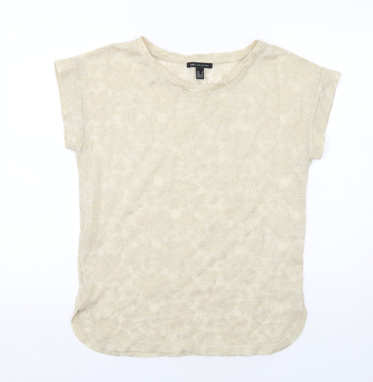 Womens UK Size S Mango Gold Basic Blouse