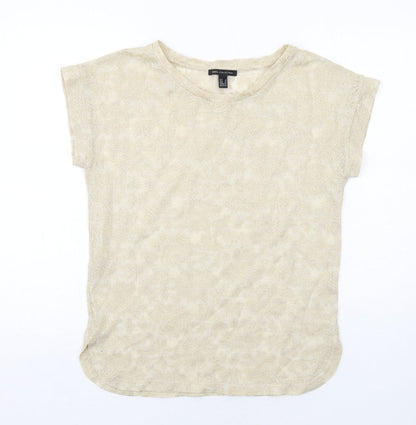 Womens UK Size S Mango Gold Basic Blouse