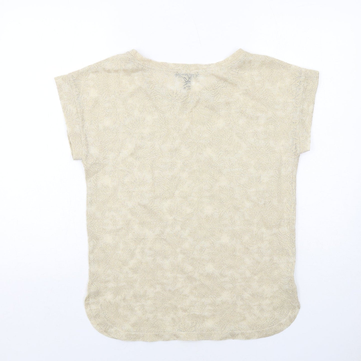 Womens UK Size S Mango Gold Basic Blouse