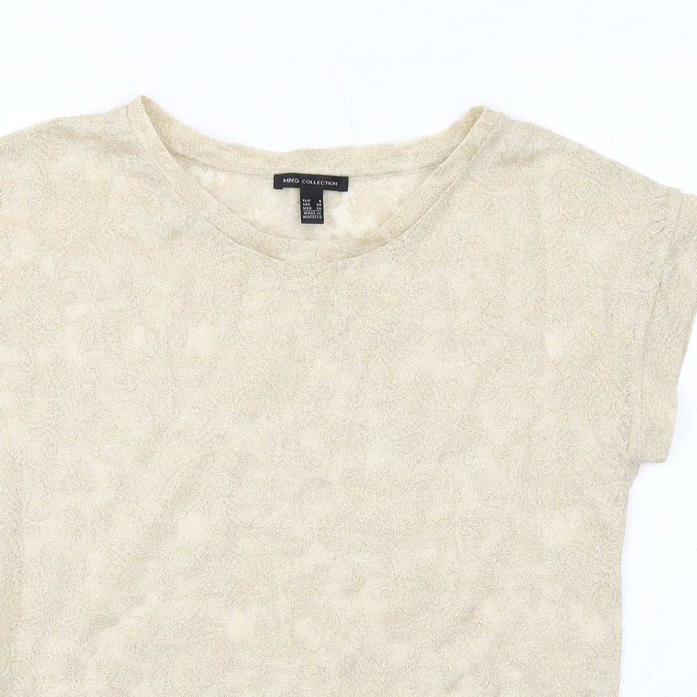 Womens UK Size S Mango Gold Basic Blouse