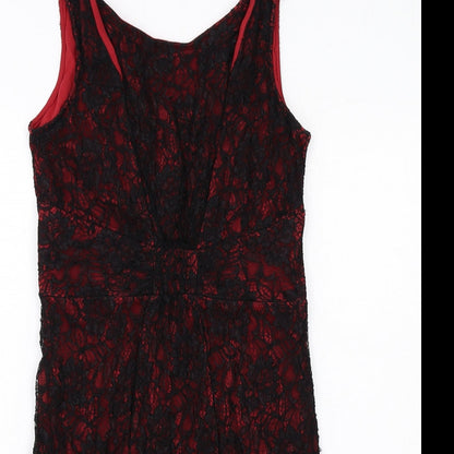 Donna Ricco Womens Black Nylon Tank Dress Size 10 Boat Neck Zip