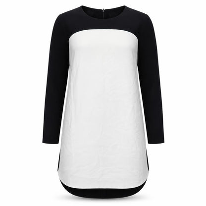 Topshop Womens Black Colourblock Polyester Shift Size 14 Boat Neck Zip