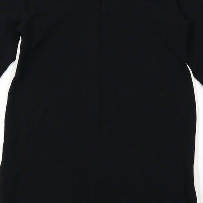 Topshop Womens Black Colourblock Polyester Shift Size 14 Boat Neck Zip