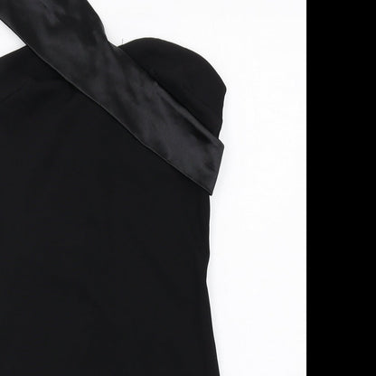 In the Style Womens Black Polyester Bodycon Size 8 One Shoulder Zip