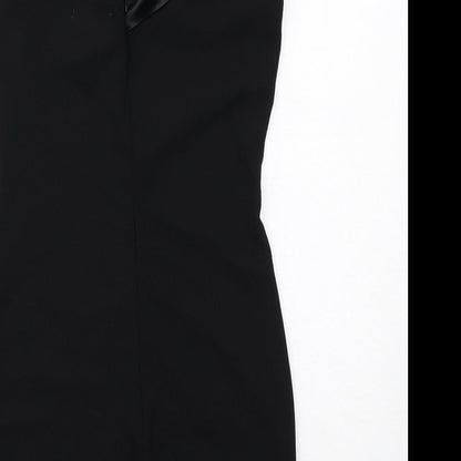 In the Style Womens Black Polyester Bodycon Size 8 One Shoulder Zip