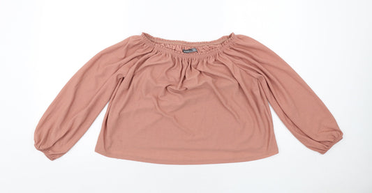 Womens UK Size S Bershka Pink Basic Blouse