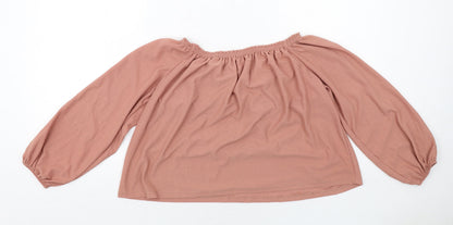 Womens UK Size S Bershka Pink Basic Blouse