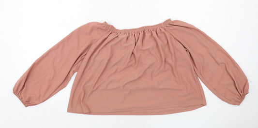 Womens UK Size S Bershka Pink Basic Blouse