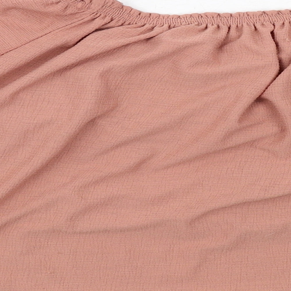 Womens UK Size S Bershka Pink Basic Blouse
