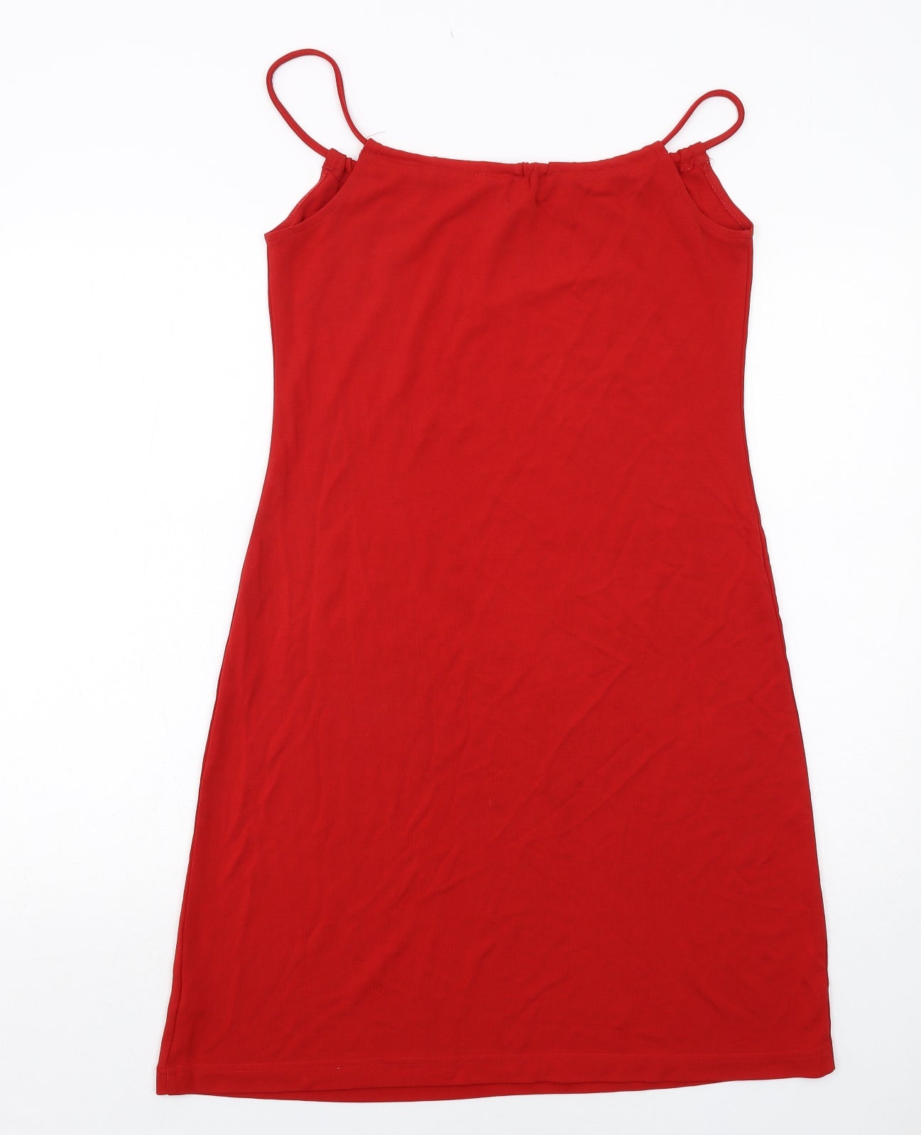 Gap Womens Red Polyester Tank Dress Size M Round Neck Pullover