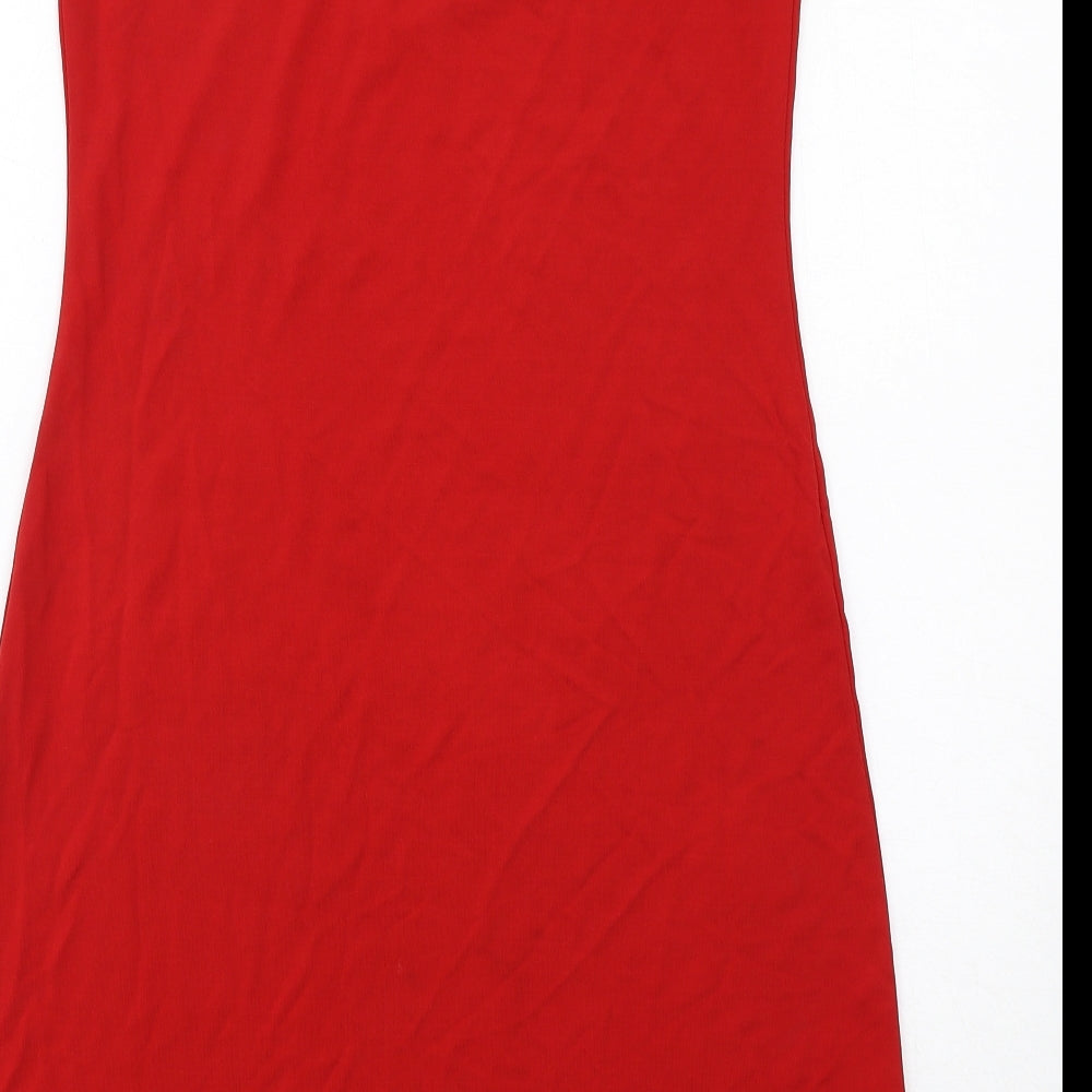 Gap Womens Red Polyester Tank Dress Size M Round Neck Pullover