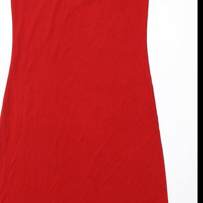 Gap Womens Red Polyester Tank Dress Size M Round Neck Pullover
