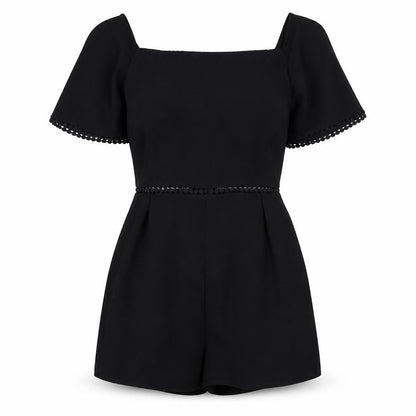 Womens UK Size 6 In the Style Black Playsuit One-Piece