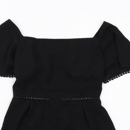 In the Style Womens Black Polyester Playsuit One-Piece Size 6 Zip