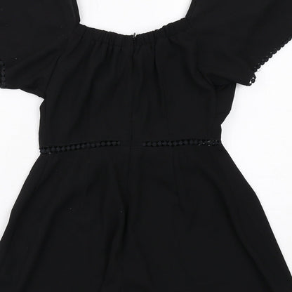 In the Style Womens Black Polyester Playsuit One-Piece Size 6 Zip