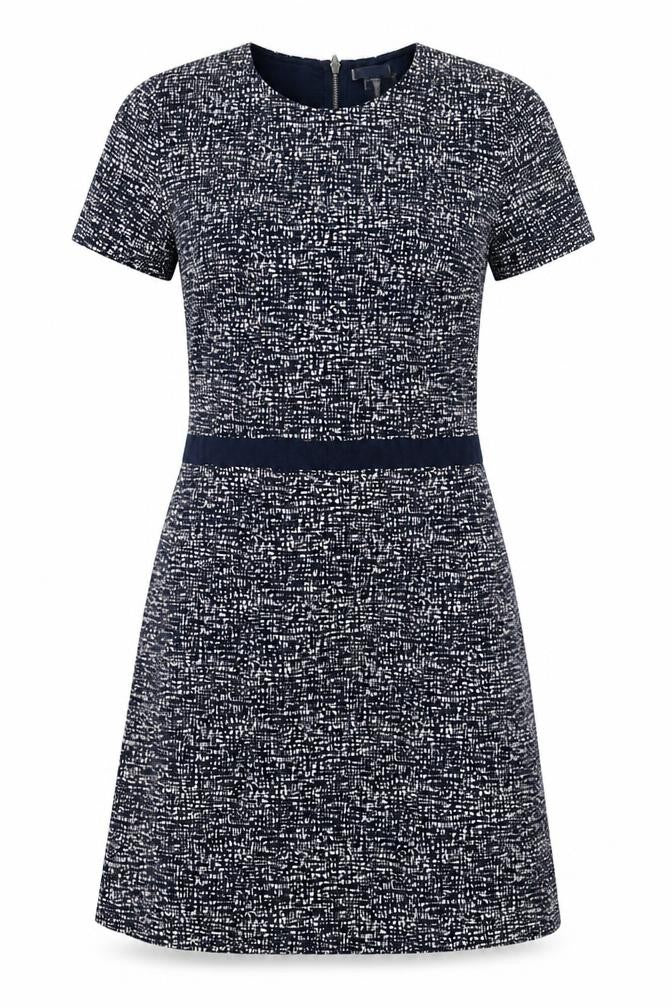 Gap Womens Blue Geometric Cotton A-Line Size 10 Round Neck Zip