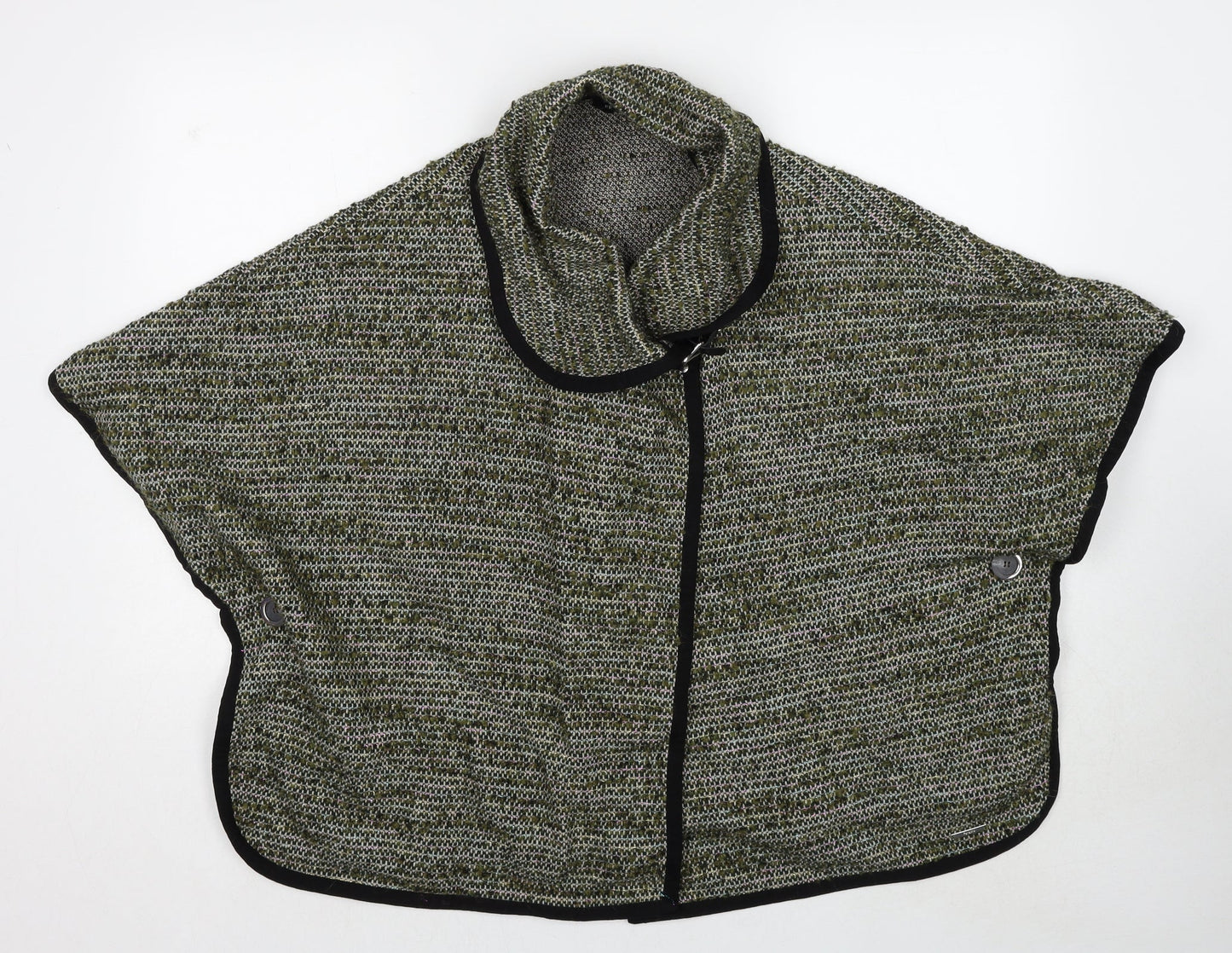 Ferrache Womens Green Roll Neck Wool Cardigan Jumper One Size