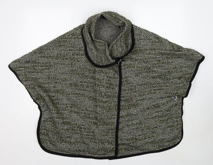 Ferrache Womens Green Roll Neck Wool Cardigan Jumper One Size