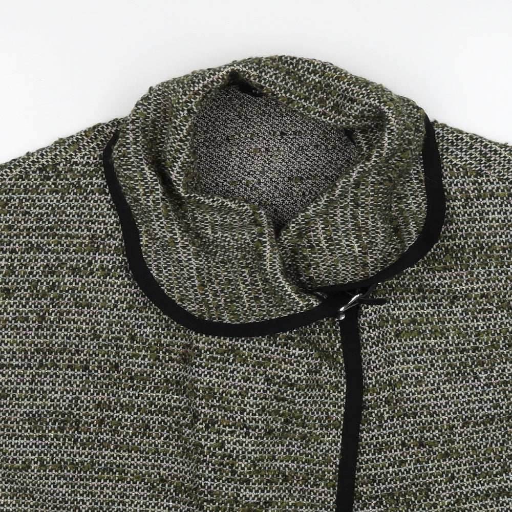 Ferrache Womens Green Roll Neck Wool Cardigan Jumper One Size