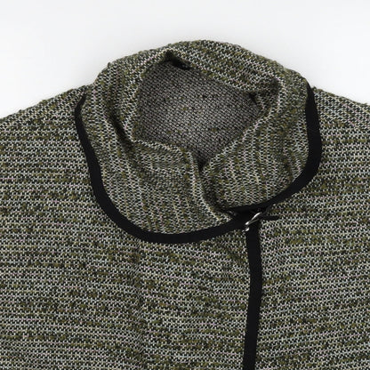 Ferrache Womens Green Roll Neck Wool Cardigan Jumper One Size