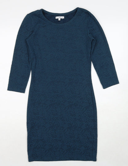 New Look Womens Blue Polyester Pencil Dress Size 10 Boat Neck Pullover