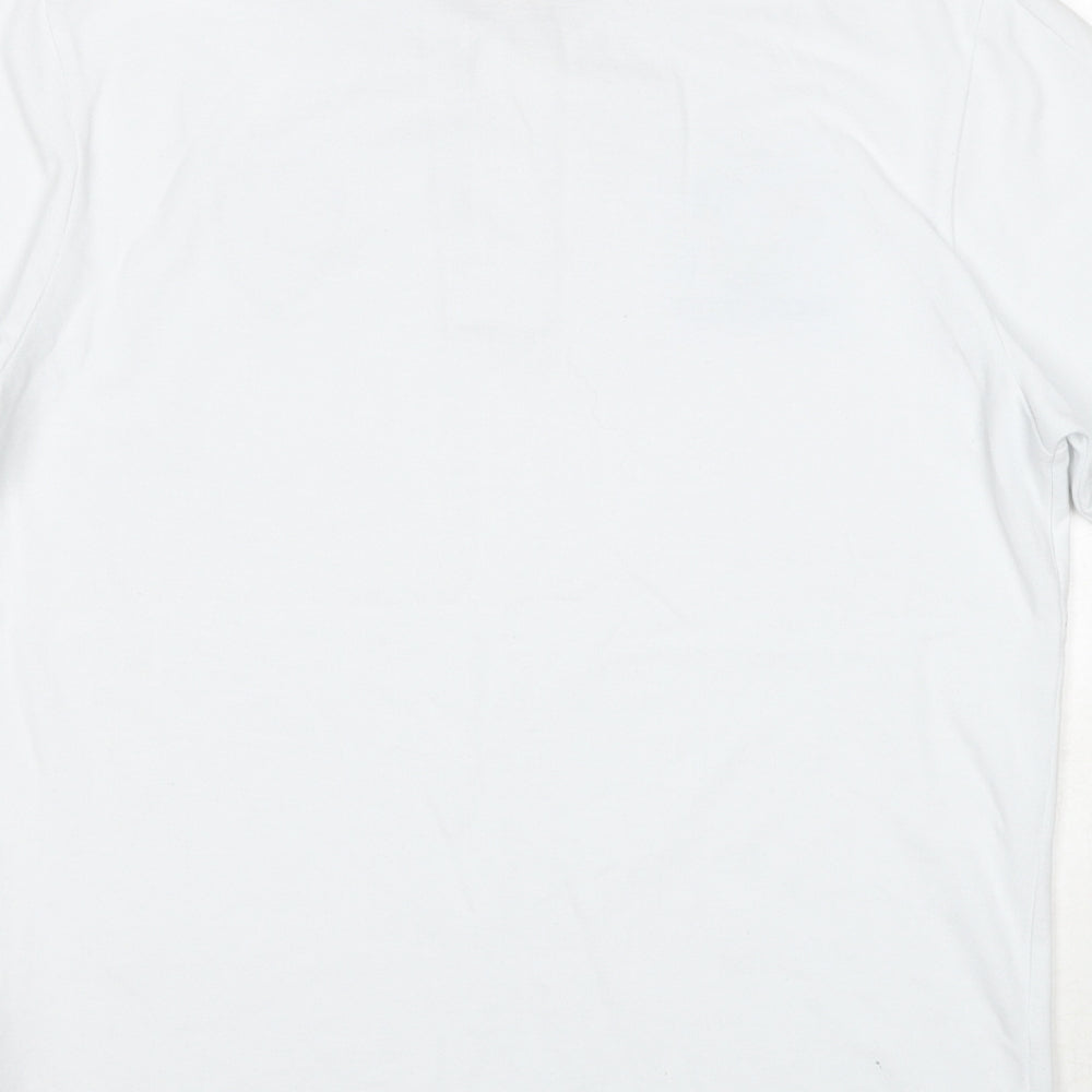 UEFA EURO Mens White Cotton Polo Size L Collared Pullover - Euro 2020