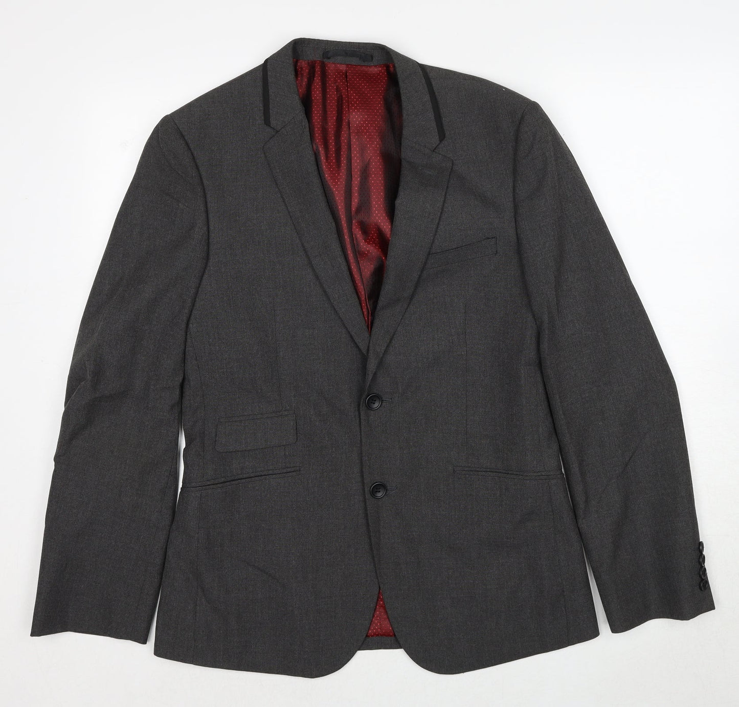 Mens UK Size 38 Burton Regular Grey Suit Jacket