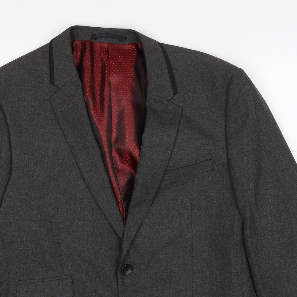 Mens UK Size 38 Burton Regular Grey Suit Jacket