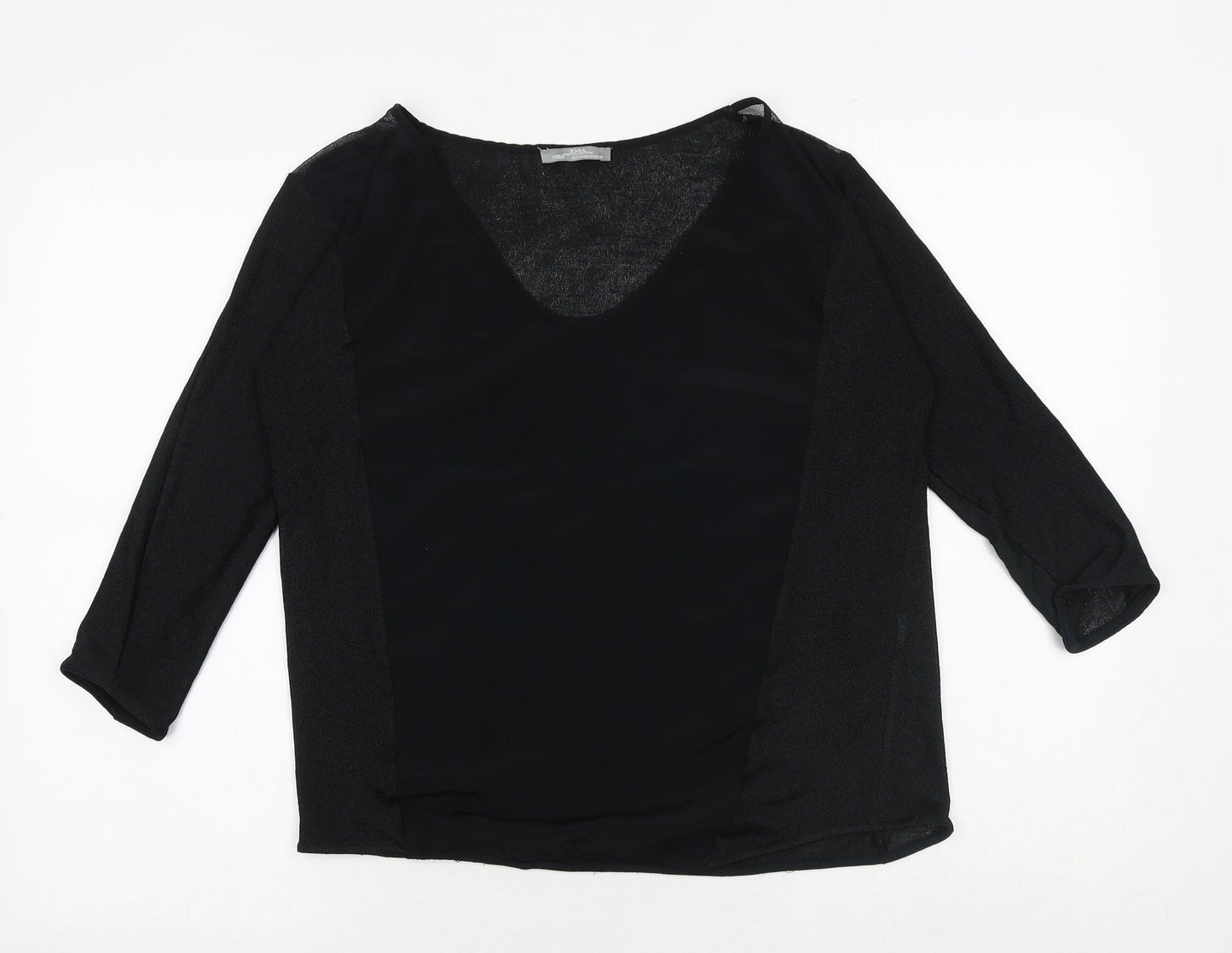 Womens UK Size M Zara Black Basic Blouse