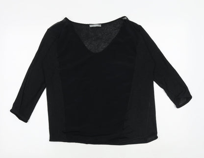 Womens UK Size M Zara Black Basic Blouse