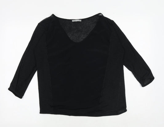 Womens UK Size M Zara Black Basic Blouse