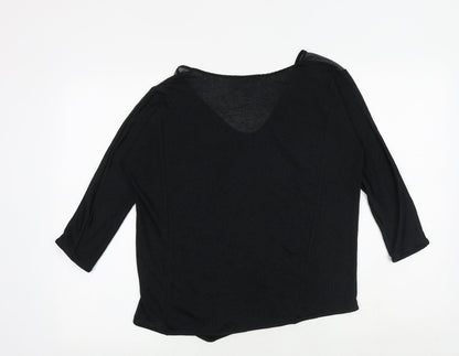 Womens UK Size M Zara Black Basic Blouse