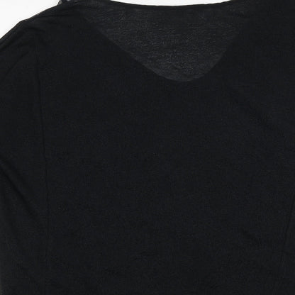 Womens UK Size M Zara Black Basic Blouse