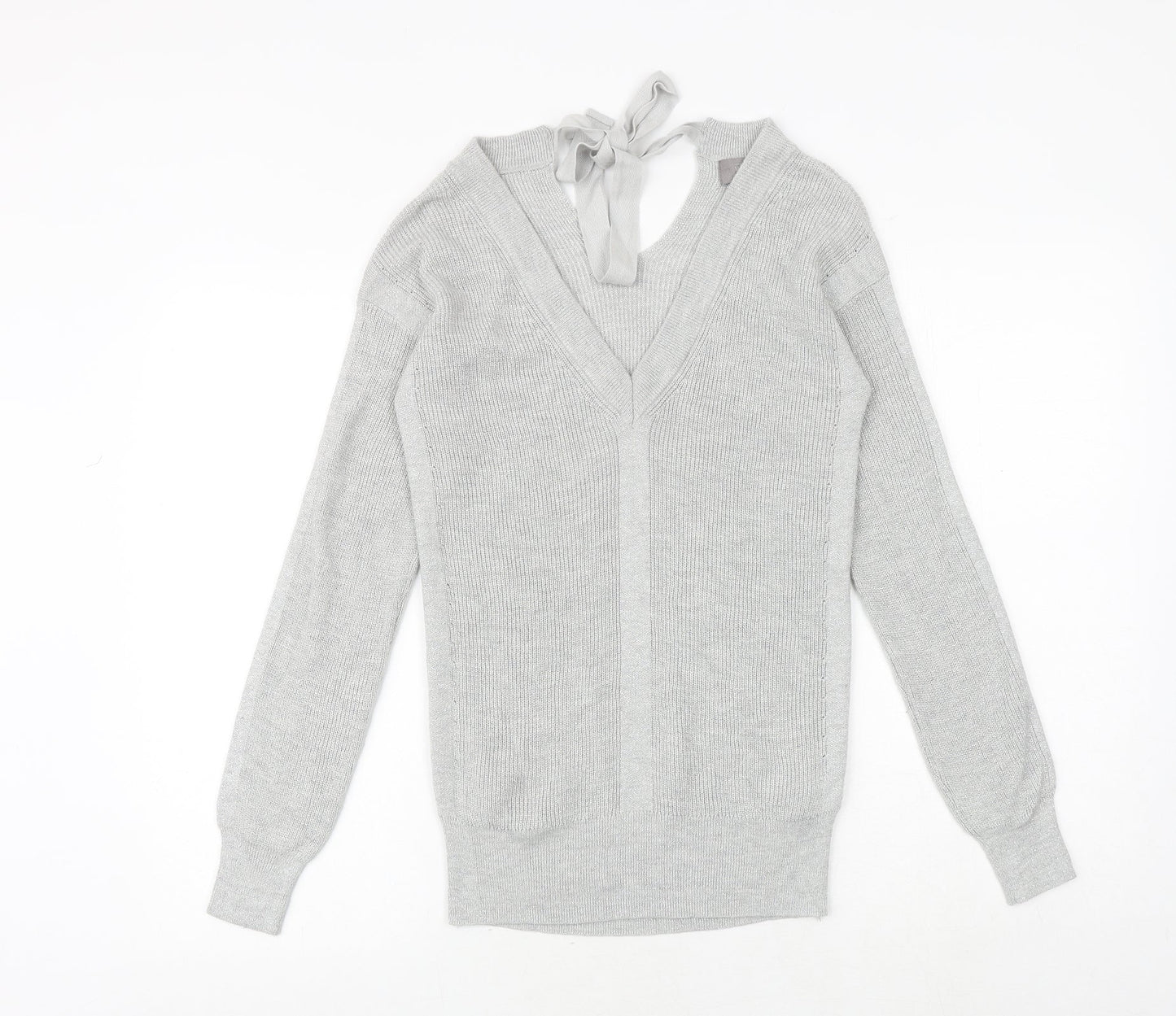 Womens UK Size 8 NEXT Silver Pullover Jumper