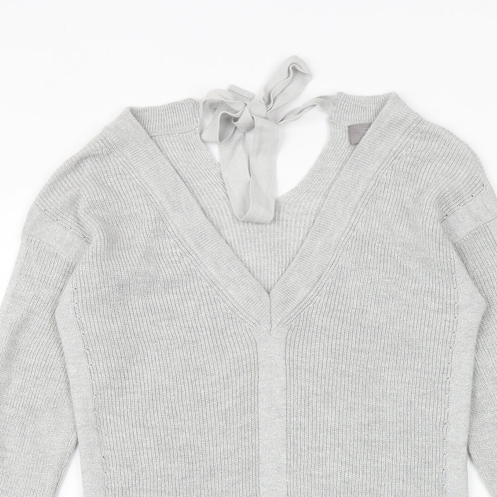 Womens UK Size 8 NEXT Silver Pullover Jumper