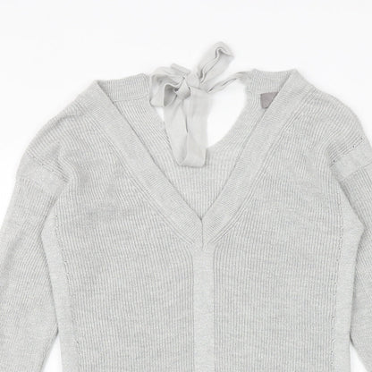 Womens UK Size 8 NEXT Silver Pullover Jumper