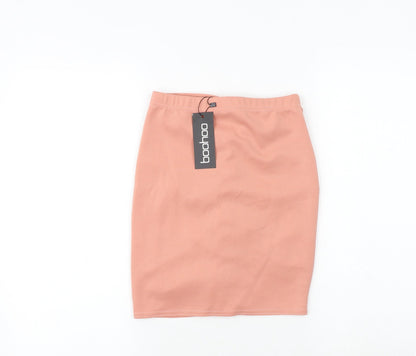 Boohoo Womens Pink Polyester Bandage Skirt Size 8