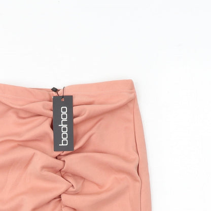 Boohoo Womens Pink Polyester Bandage Skirt Size 8