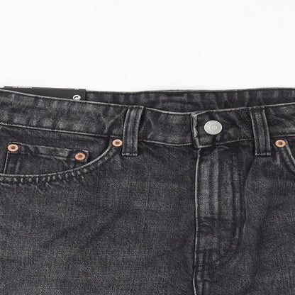 Weekday Womens Grey 100% Cotton Basic Shorts Size 8 Regular Zip