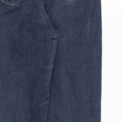 Topshop Womens Blue Cotton Skinny Jeans Size 30 in Extra-Slim Zip