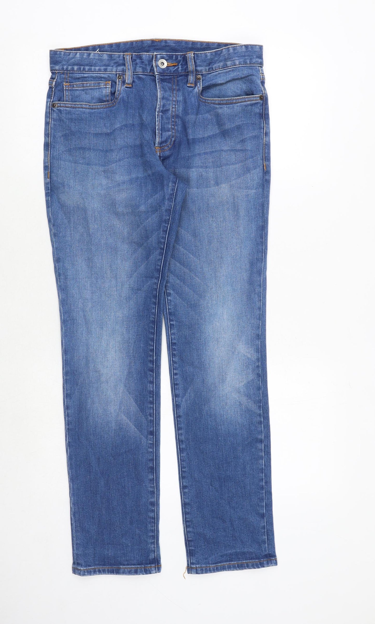 Mens UK Size 30 in Topman Regular Fit Straight Blue Jeans