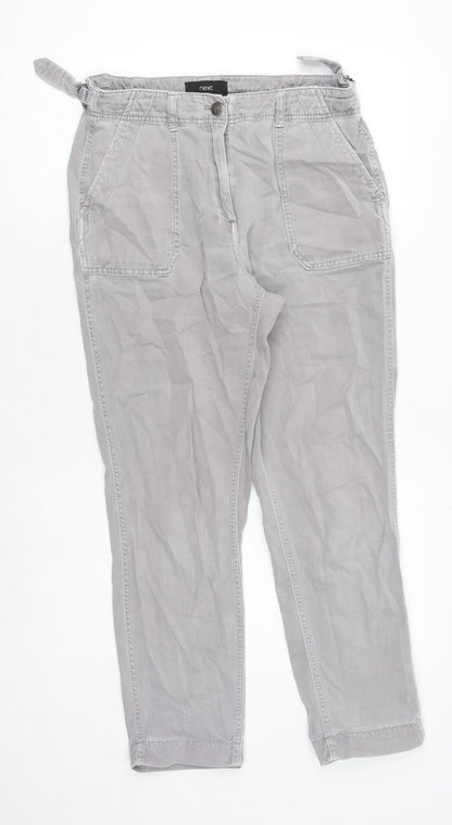 NEXT Womens Grey Cotton Straight Jeans Size 10 Regular Zip