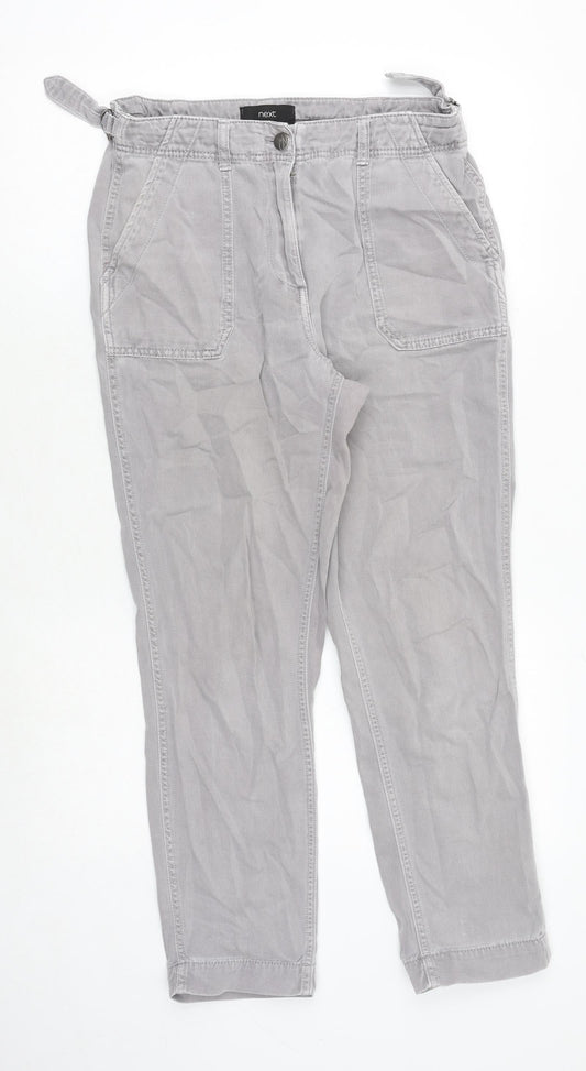 NEXT Womens Grey Cotton Straight Jeans Size 10 Regular Zip