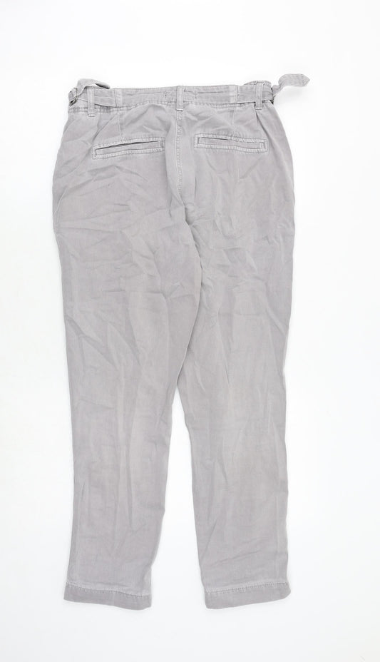 NEXT Womens Grey Cotton Straight Jeans Size 10 Regular Zip